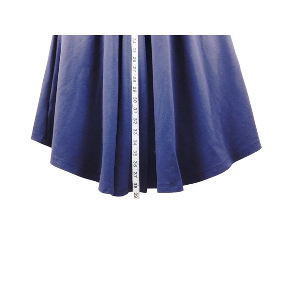 Sarin Mathews Navy Fit & Flare Dress – Size M – Short Sleeve High-Low Hem - Picture 8 of 9